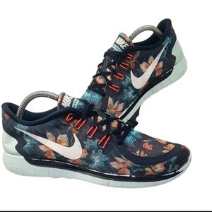 RARE Nike Free 5.0 Photosynthesis Obsidian Teal Floral Sz 9.5 Shoes 724516-401